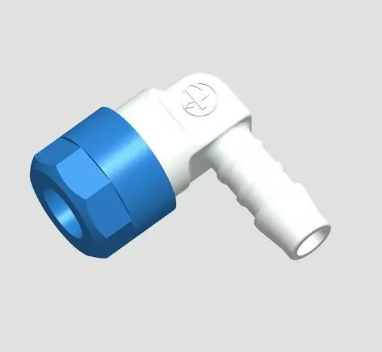 Truma letkukara kulma, 10 mm letkuliitos M 20 / TB 10, mutteriliitos 20 mm - Ilmakeskuslämmityksen asennustarvikkeet - 70150-01 - 1