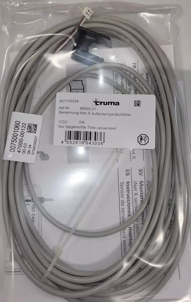Truma ulkolämpötilan anturi, johto, iNet X paneeli - Ilmakeskuslämmityksen asennustarvikkeet - 36430-01 - 1