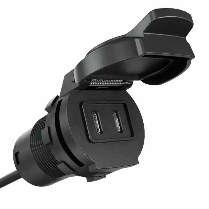 USB-C kaksoispistoke uppoasennus 10W - AquaAmp puhelintelineet ja laturit - AQD01CC-1 - 1