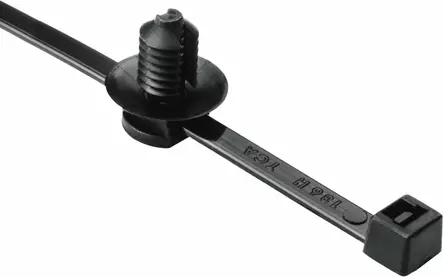 HellermannTyton T50RFT5 musta nippuside kiinnitysankkurilla 4,6x200mm 100kpl - Nippusiteet - H0500-10572 - 1