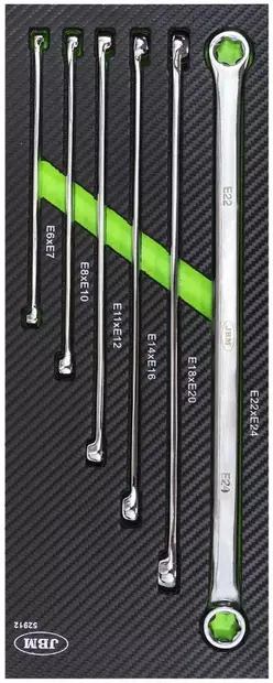 JBM erikoispitkä e-torx lenkkiavainsarja e6-e24 6 osaa - Hylsysarjat - 50-52912 - 1