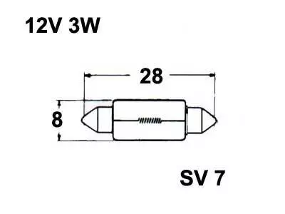 Polttimo 12V 3W 8x31 SV7 - Auton polttimot - 12842 - 1