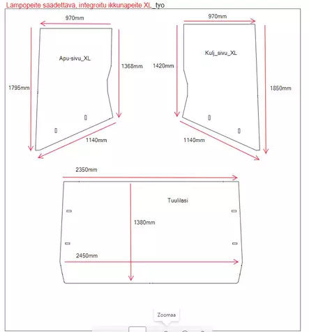 Termopeite XL retkiautoon tai asuntoautoon säädettävä tuulilasiin - Thermopeitot ja lämpöpeitteet - TSLP32 - 1
