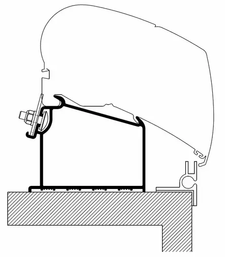 Thule kiinnityssarja Adria Caravan 2015 2x 50 cm + 2x 27 cm 9200 / 6300 / 6200 - Kattokiinnikkeet markiisiin - 309982 - 1