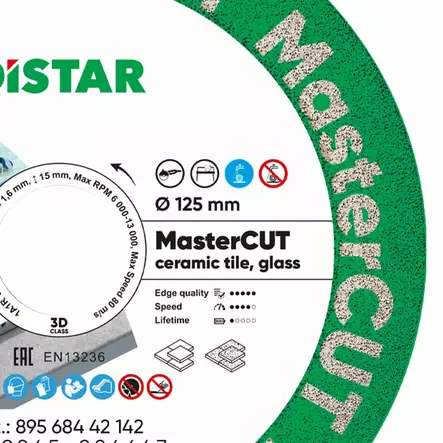 Timanttilaikka 1A1R V 125 MasterCut - Timanttilaikat laatoittajille - 89568442142 - 2