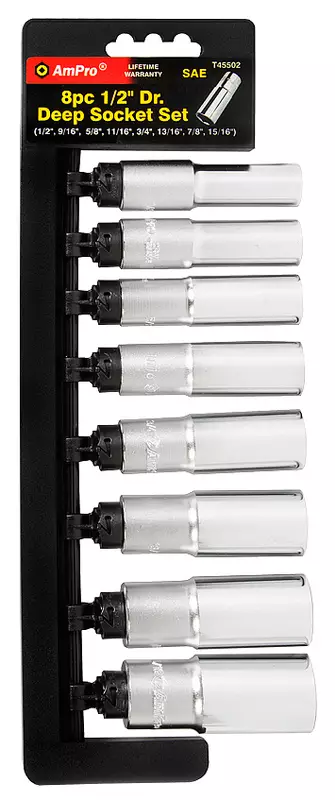 8 osainen Pitkä Hylsysarja 1/2" vääntiöllä - Hylsysarjat - T45502 - 2