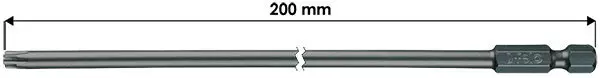 Erikoispitkä ruuvauskärki 200 mm T30 - BITS-sarjat - 260-036-30202 - 1