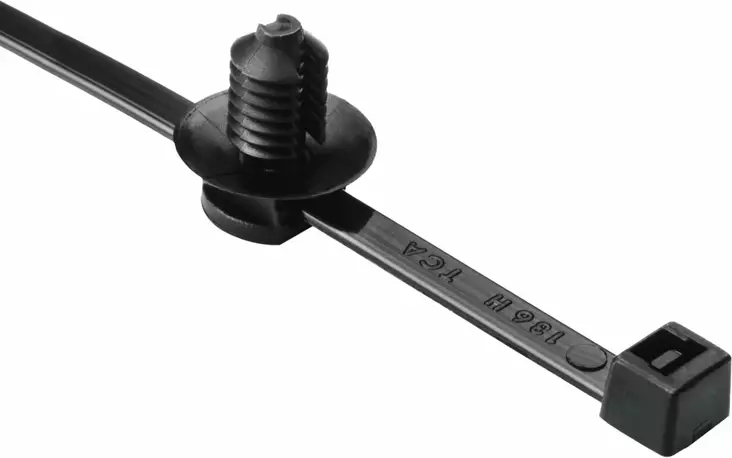 HellermannTyton T50RFT5 musta nippuside kiinnitysankkurilla 4,6x200mm 100kpl - Nippusiteet - H0500-10572 - 1