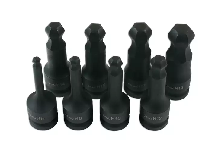 Hylsysarja 1/2" kuusiokolo Pallo 8-osaa - Hylsysarjat - 258-7672 - 1