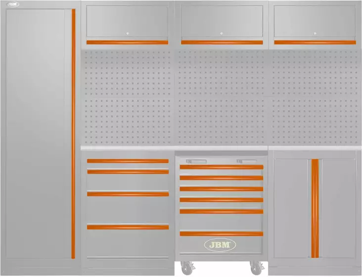 JBM työasemakokoonpanon 50-54327 alumiiniset värikahvat väri oranssi - Kalustekokonaisuudet - 50-17852 - 1