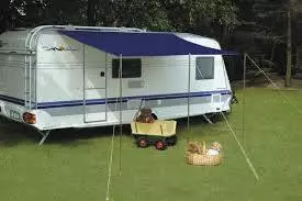 Katos DWT Flora sininen 450x240 cm Koko 6, kolme pystytankoa 22x1 - Teltat asuntovaunuun ja asuntoautoon - 1875062 - 1