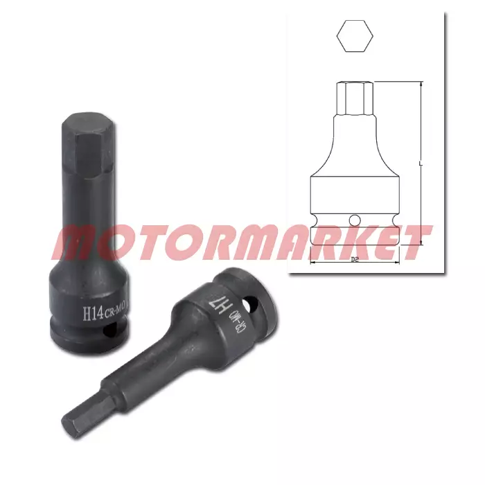 Konehylsyavain 3/4"12mm kuusiokolo - Hylsyt - 284-B32-KIN12 - 1