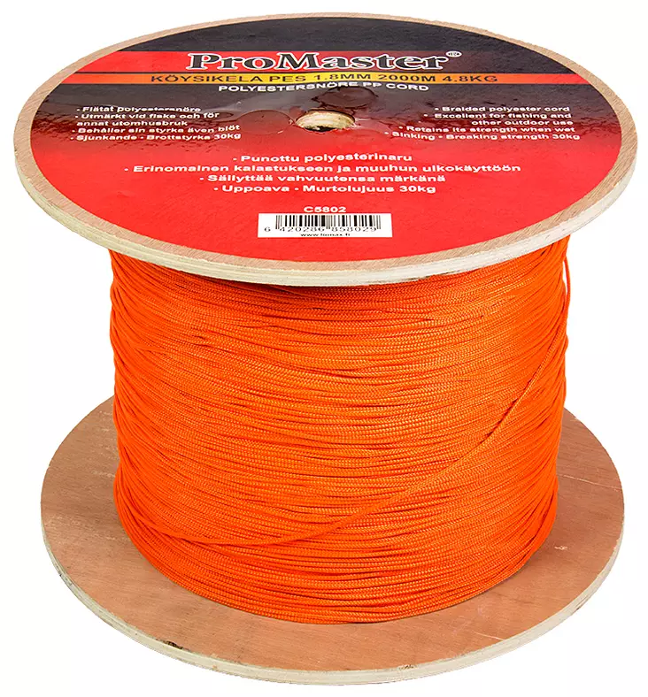 Köysikela PES 1.8 mm punottu 4.8 kg 2000 m - Köydet, narut ja vaijerit - C5802 - 1