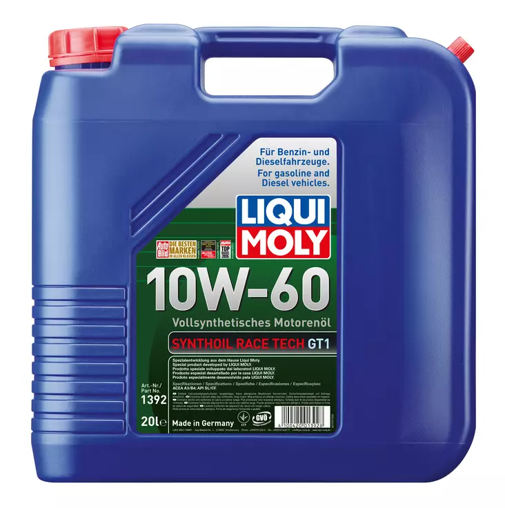 Liqui Moly Synthoil Race Tech GT1 10W60 20L - Moottoriöljyt - LQM1392 - 1