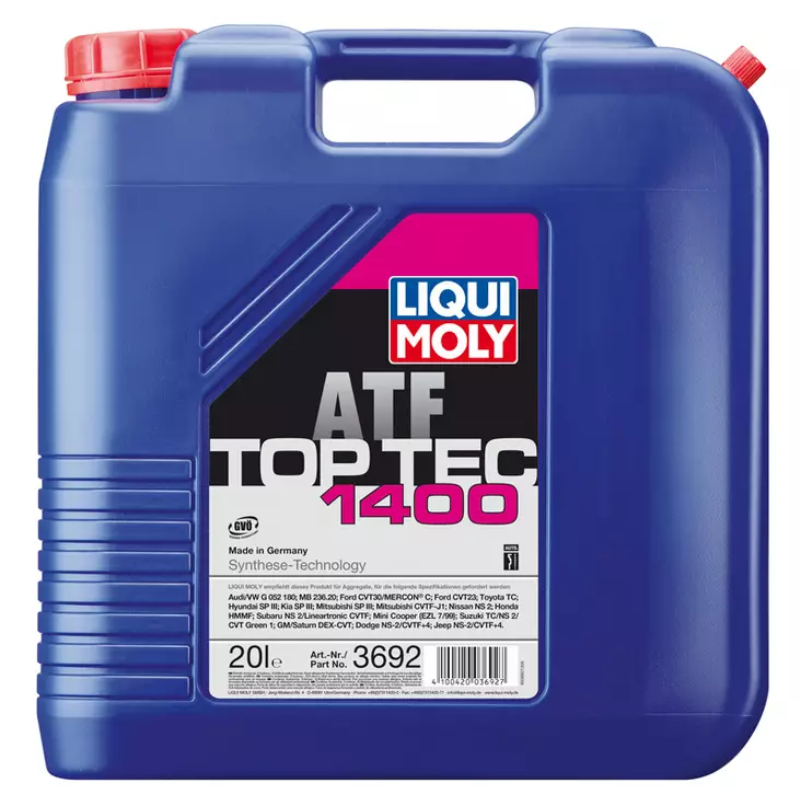 Liqui Moly Top Tec ATF 1400 20L - Vaihteisto- ja peräöljyt - LQM3692 - 1