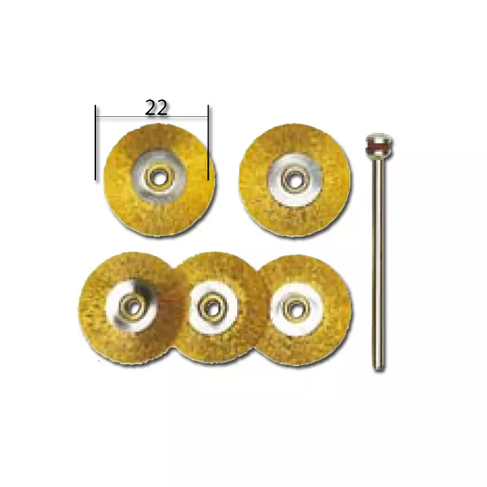 Messinkinen harjalaikka,Ø 22 mm 5 kpl - Proxxon timantti, kiillotus ja puhdistus - 28962 - 1
