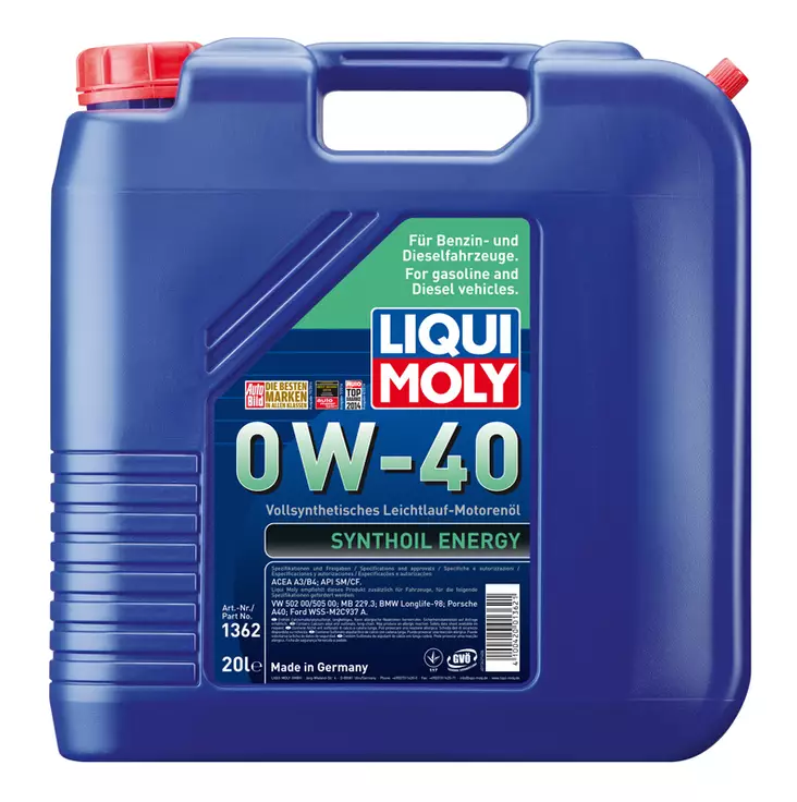 Moottoriöljy 0W-40 Synthoil Energy 20L - Moottoriöljyt - LQM1362 - 1