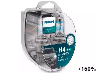Polttimopari Philips H4 12V X-treme Vision PRO 150 - Auton polttimot - 10-12342XVPS2 - 1