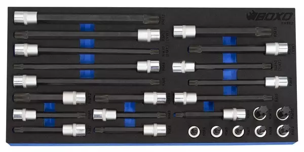 Ribe Hylsysarja 3/8" M5-M12, 24-osaa - Työkalumoduulit työkaluvaunuihin - 284-BX582 - 1
