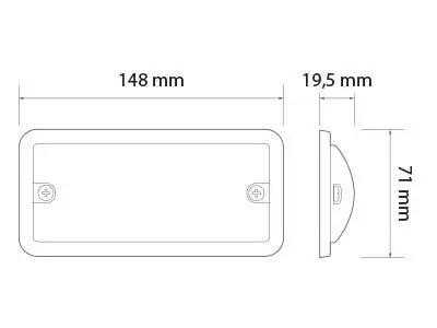 Sisävalo, suorakaide valkoinen - LED-sisävalot - 1614-148WW12 - 1