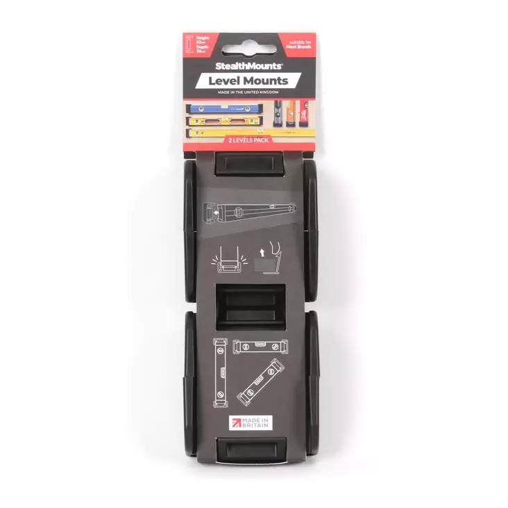 Vatupassin pidike 2kpl StealthMounts - StealthMounts työkalupidikkeet - OM-LM-BLK-2 - 1