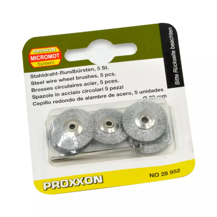 Teräksinen harjalaikka, Ø 22 mm 5 kpl - Proxxon timantti, kiillotus ja puhdistus - 28952 - 1