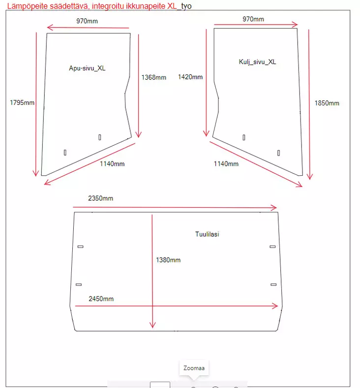 Termopeite XL retkiautoon tai asuntoautoon säädettävä tuulilasiin - Thermopeitot ja lämpöpeitteet - TSLP32 - 1