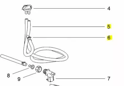 Thetford huuhteluputki C222SWE, S223S, C223CS - Kaikki Thetford kasettivessojen varaosat - 20095262 - 1