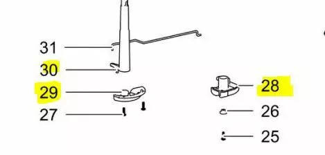 Thetford venttiilin vääntimen varsi C400/C500 - Kaikki Thetford kasettivessojen varaosat - 51802 - 1