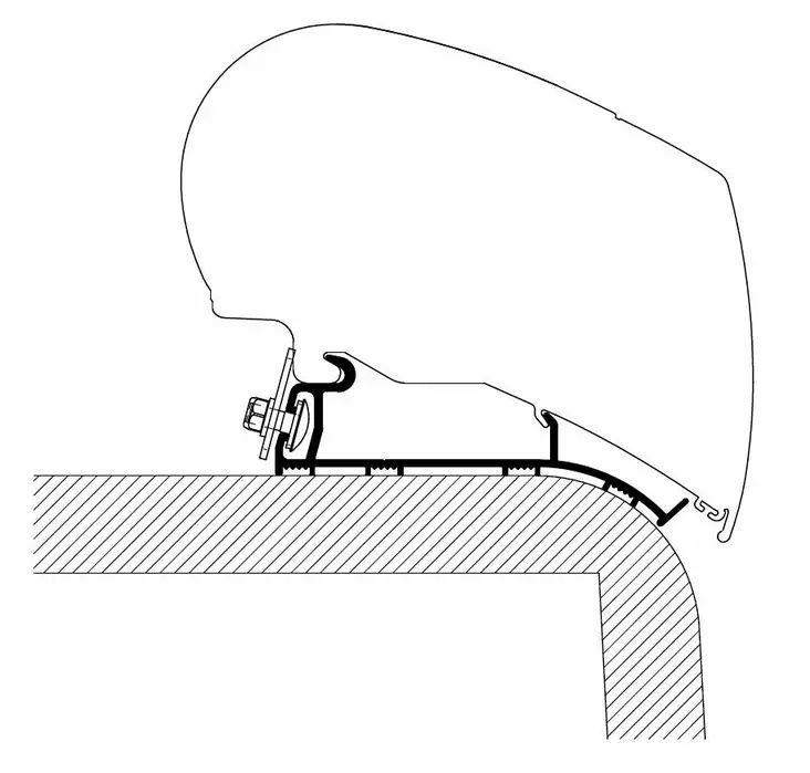 Thule markiisikiinnike Hymer 2013 Nova 4,00 m Omnistor: 9200 / 6300 / 6200 - Kattokiinnikkeet markiisiin - 306952 - 1