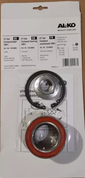 Kompaktilaakeri 39/72X37mm AL-KO Kompaktilaakeri AL-KO Roiskevesisuojattu - Peräkärryn laakerit ja tiivisteet - 1224803 - 1