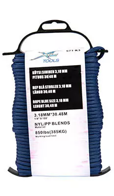 Köysi Sininen 3,18mm Pituus 30,48M - Köydet, narut ja vaijerit - 671-K3 - 1