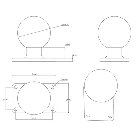 RAM Mounts D-sarja tasokiinnike 50x75 mm - RAM Mounts D-sarja - RAMD202U23 - 2