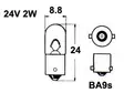 Polttimo 24V 2W BA9S - Auton polttimot - 13913 - 1
