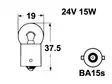 Polttimo Safra 2417 24V 15W BA15S - Auton polttimot - 13413 - 1