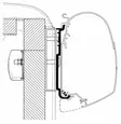 Thule kiinnityssarja Carado ja Sunlight 1x17,5 1x4 1x40 cm 5200 / 8000 / 4900 - Seinäkiinnikkeet markiisiin - 309983 - 1