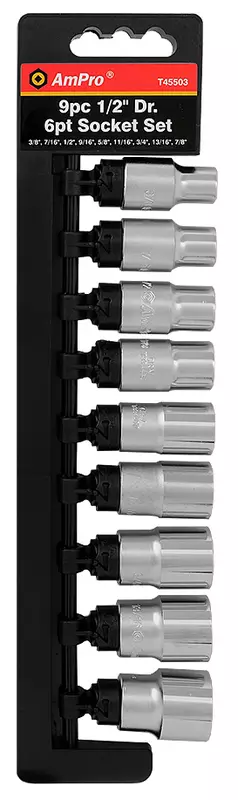 9 osainen Hylsysarja 1/2" vääntiöllä - Hylsysarjat - T45503 - 2