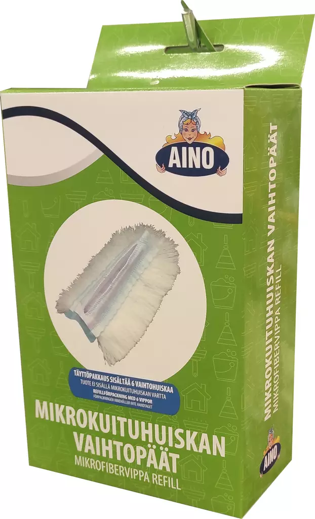 Aino mikrokuituhuiskan vaihtopää 6 kpl - POISTO - 12233 - 1