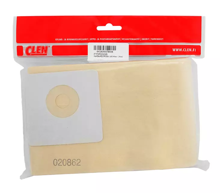 Clen Paperipölypussi Maxi Wet 5 kpl - Clen pölypussit ja suodattimet - CLT37843 - 1