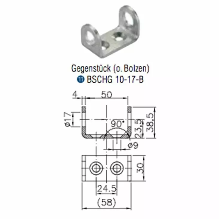 Hela 10-17-B BSCHG Hela 50/58mmx30mmx38,5mm - Hevostrailerin varaosat - 1860093 - 1
