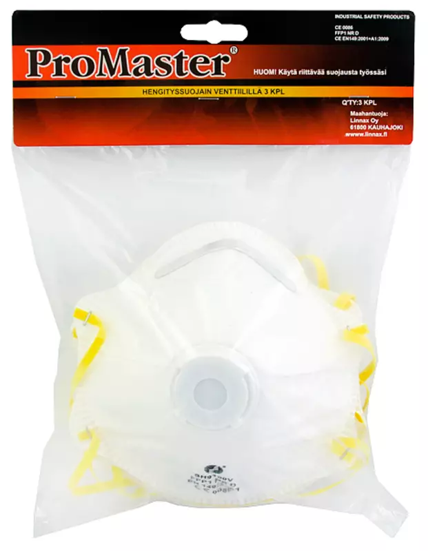 Hengityssuojain venttiilillä 3 kpl FFP1 - Hengityssuojaimet - QT1113 - 2