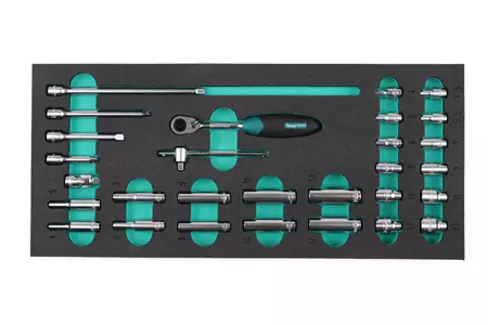 Hylsysarja moduulissa 1/4" 29 kpl Kamasa - Työkalumoduulit työkaluvaunuihin - K26053 - 1