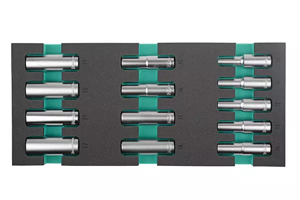 Hylsyt 1/2", 10-22 mm, pitkät - Työkalumoduulit työkaluvaunuihin - K26073 - 1