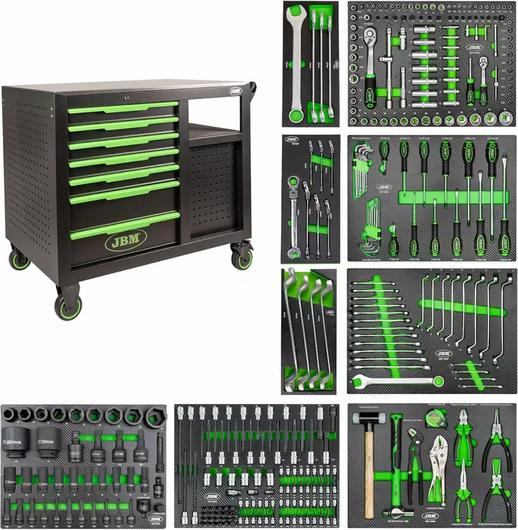 JBM 7+4ltk työkaluvaunu työkaluilla 331 osaa - Työkaluvaunut työkaluilla - 50-54723 - 1