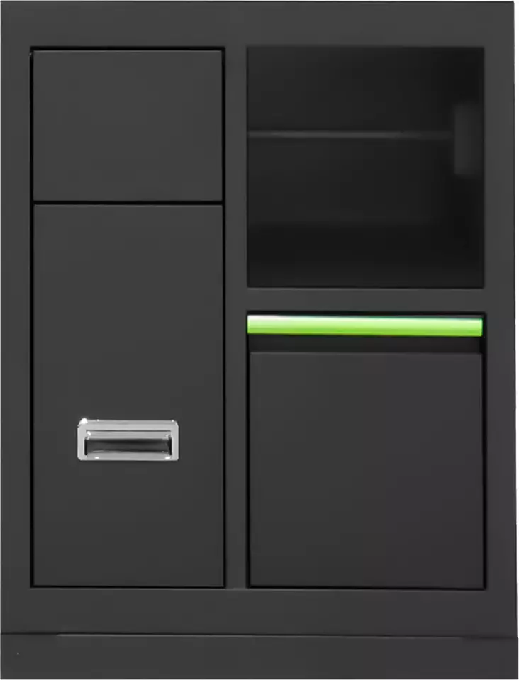 JBM alakaappi paperitelineellä ja roskakorilla 900-950x680x500mm - Kaapit - 50-16493 - 1