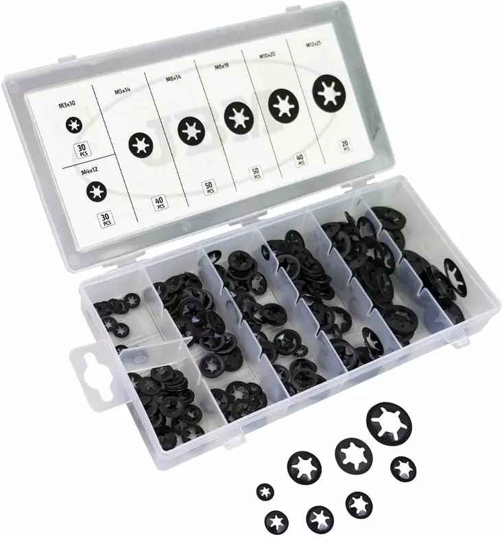 JBM LUKITUSLEVYSARJA AKSELILLE M3-M12 260 OSAA - Pientarvikevalikoimat - 50-53373 - 1