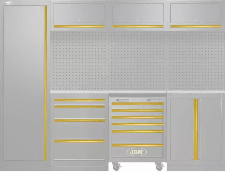 JBM työasemakokoonpanon 50-54327 alumiiniset värikahvat väri kultainen - Kalustekokonaisuudet - 50-17853 - 1