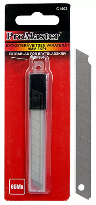 Katkoteräveitsen varaterät 9mm 5kpl - Puukot, veitset ja kaapimet - C1403 - 1