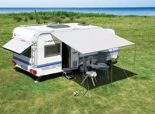 Katos DWT Flora harmaa, 300x240 cm koko 3, kolme pystytankoa 22x1 - Teltat asuntovaunuun ja asuntoautoon - 1873033 - 1