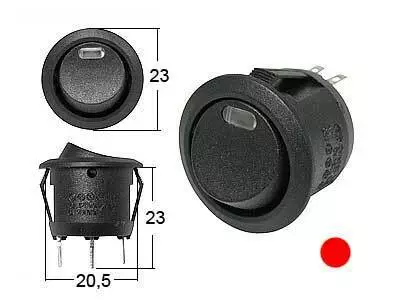 Keinukytkin 0-1 punainen LED 12V - Sähkökytkimet - 1570-30003 - 1